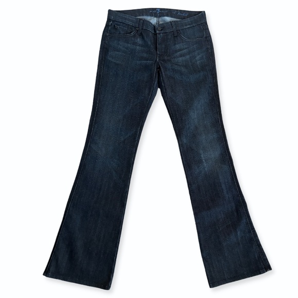 7 For All Mankind ‘A’ Pocket Dark Wash Bling Pocket Size 29 Bootcut Jeans - Picture 1 of 14